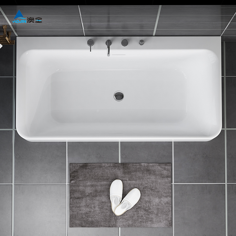 定制澳金独立式浴缸家用卫生间欧式浴缸1.3米小户型靠墙款浴缸