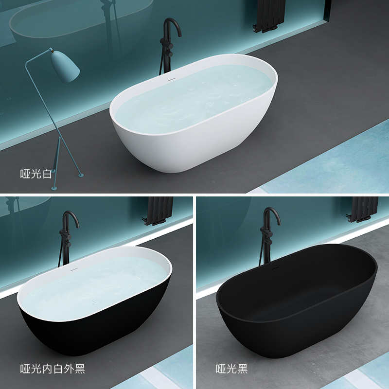 德国doporro人造石一体小户型浴缸家用独立成人浴池艺术泡澡浴盆