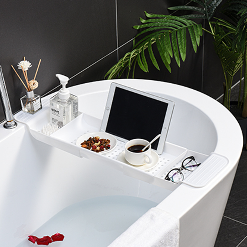 泡澡看剧神器 卫生间可伸缩浴缸置物架  塑料浴缸架托盘 手机支架
