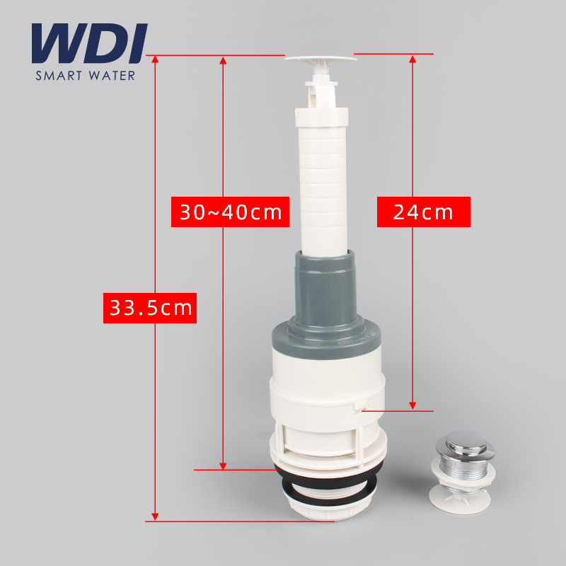 WDI分体马桶座便器水箱配件单顶按上按式排水出水阀放水器  B4018