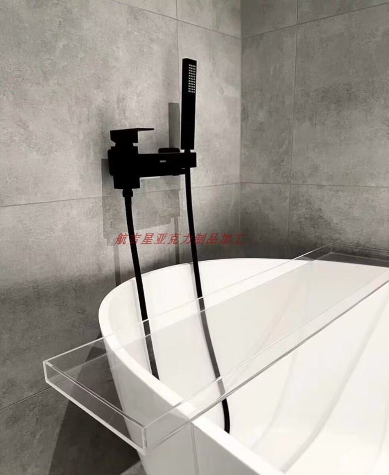 亚克力浴缸置物 架样板房收纳浴池SPA托物架轻奢环保简约透明托盘