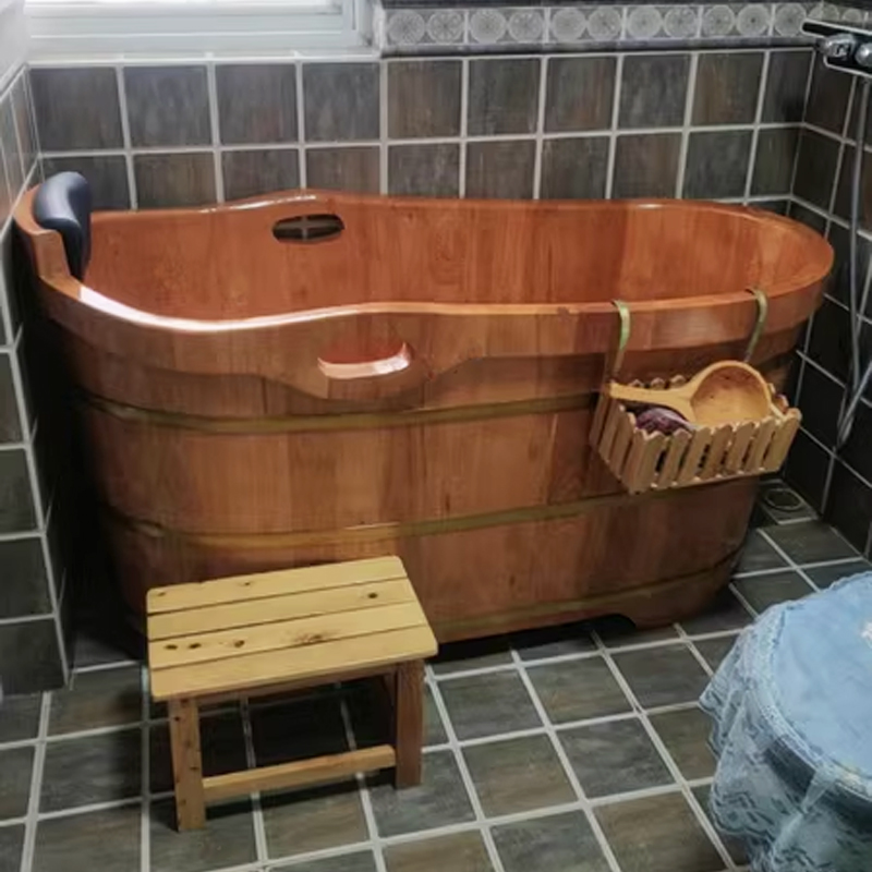 橡木泡澡木桶全身成人家用沐浴桶中式实木浴缸美容院洗澡桶瑶浴盆