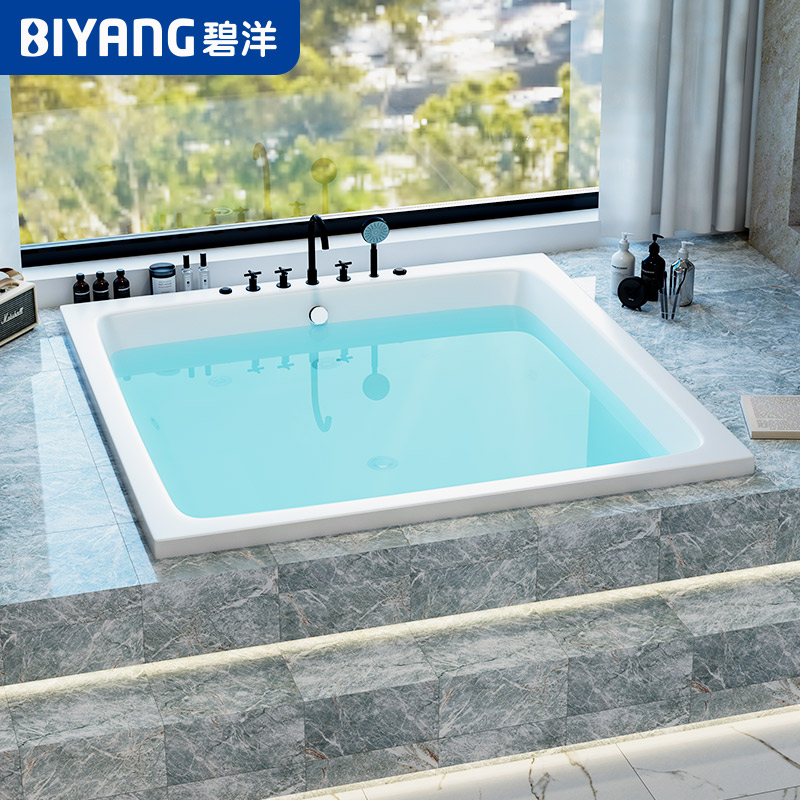 碧洋嵌入式浴缸家用亚克力小户型按摩浴盆日式深泡浴池1.2-1.6米
