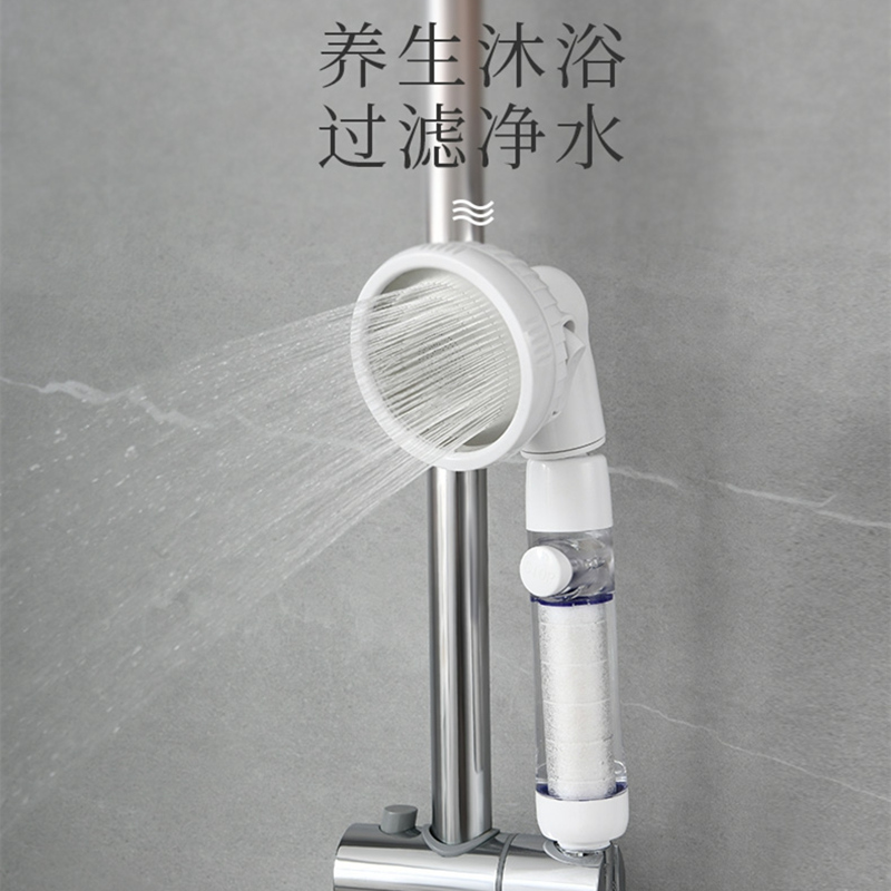 日本花洒增压力单喷头家用浴室洗澡过滤式净水加强压大水淋浴蓬头
