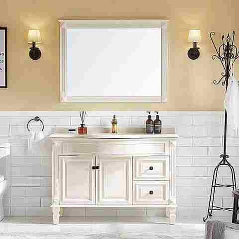美式异型浴室柜组合洗手间凸型卫浴柜实木大肚面盆弧形洗漱台盆柜