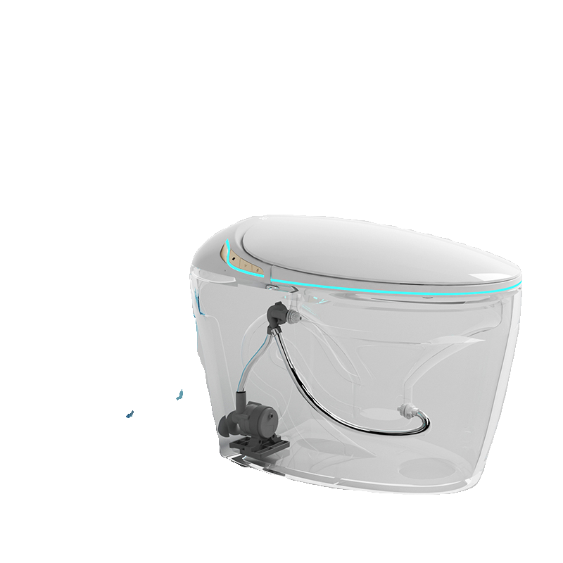 鹅蛋型智能马桶一体式全自动感应翻盖无水压限制带水箱电动坐便器