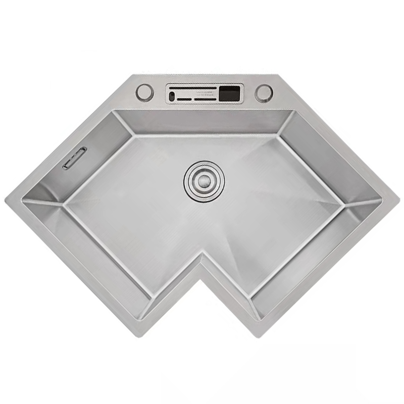 德国阿姆L型手工水槽不锈钢转角单槽异形厨房洗碗洗菜盆台下水池