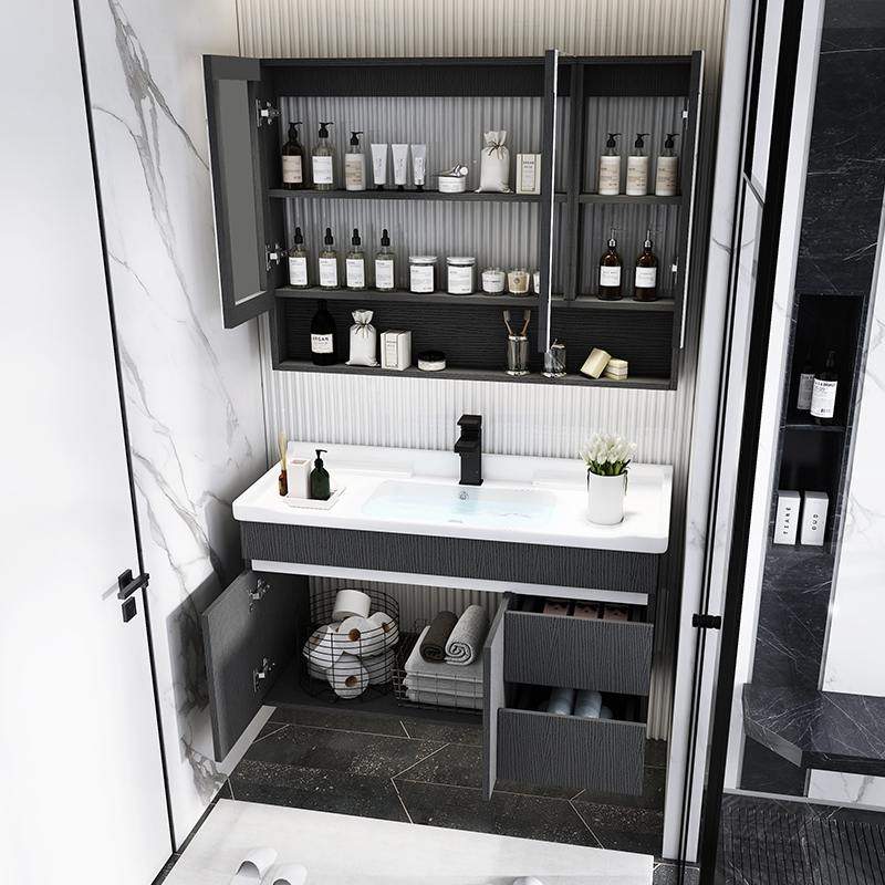浴室柜个性创意时尚北欧美式风格卫浴柜落地式厕所台盆组合小户型