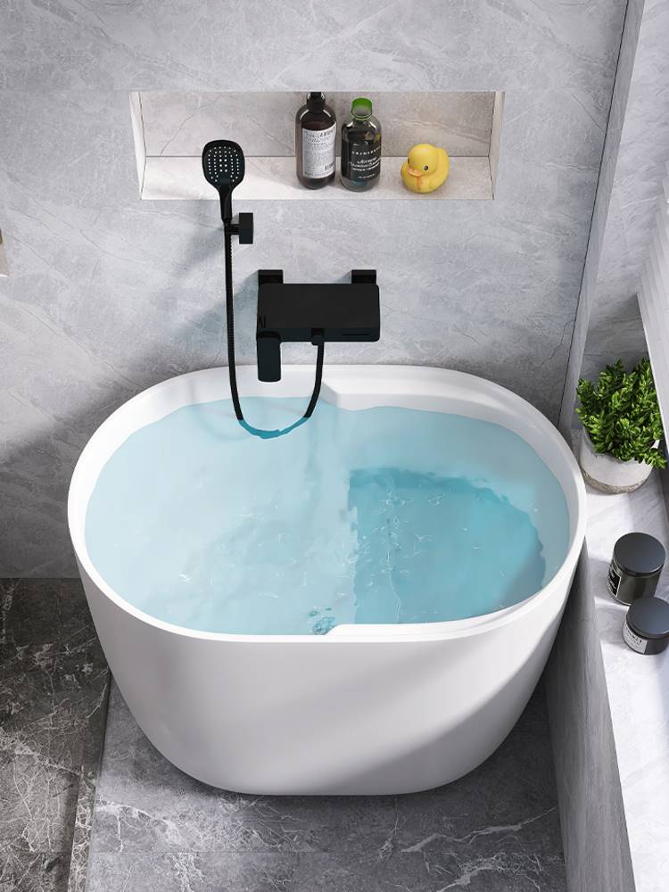 定制浴缸小户型家用亚克力日式独立小泡澡转角移动坐式迷你小型深