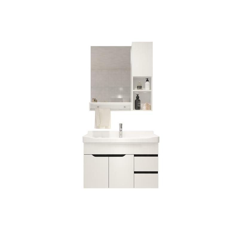 简约北欧风现代pvc浴室柜组合卫生间洗面盆柜镜柜洗漱台洗手盆