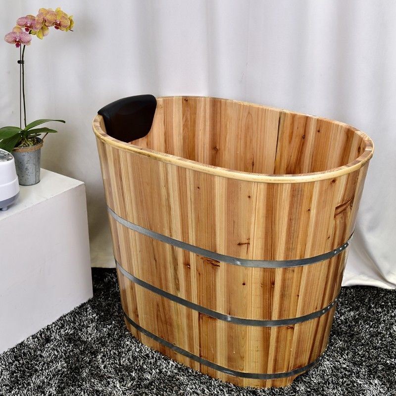 加高不泡澡家用单人浴桶成人木桶 木浴缸桶占地桶沐浴桶洗浴洗澡