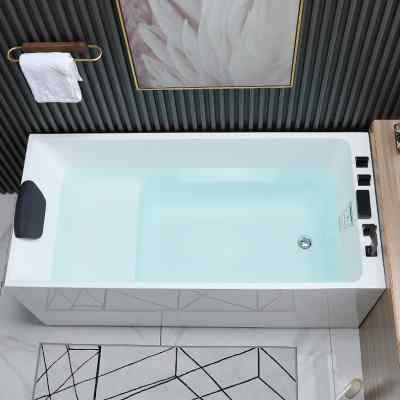 日式小浴缸家用小户型深泡亚克力独立式坐式超迷你浴盆1.1-1.5米