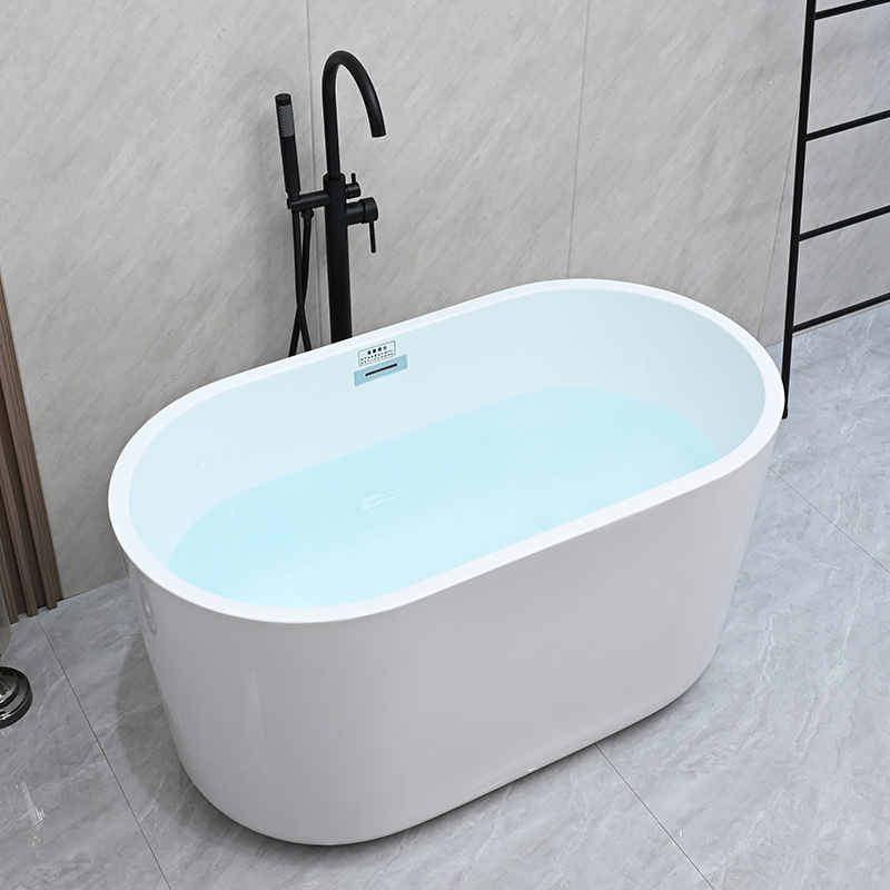 小户型坐式日式深泡家用浴缸独立成人泡澡可移动一米亚克力浴盆