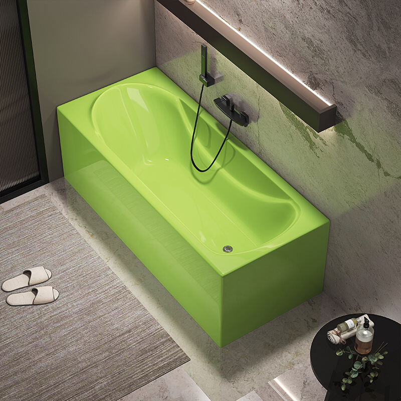 新款酒店宾馆卫生间免安装浴缸躺式亚克力成人浴盆独立式家用厂家