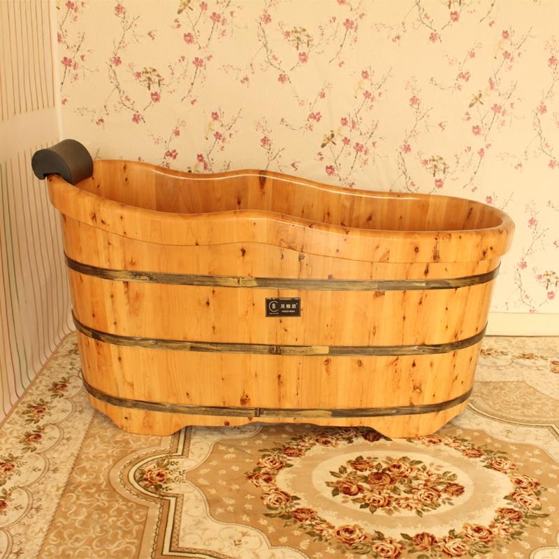 香柏木桶泡澡木桶带盖熏蒸沐浴桶美容院成人加厚浴缸洗澡木盆家用