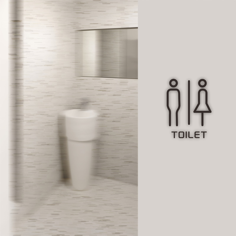 洗手间亚克力门牌卫生间宾馆厕所商场门牌立体男女WC标识创意定制