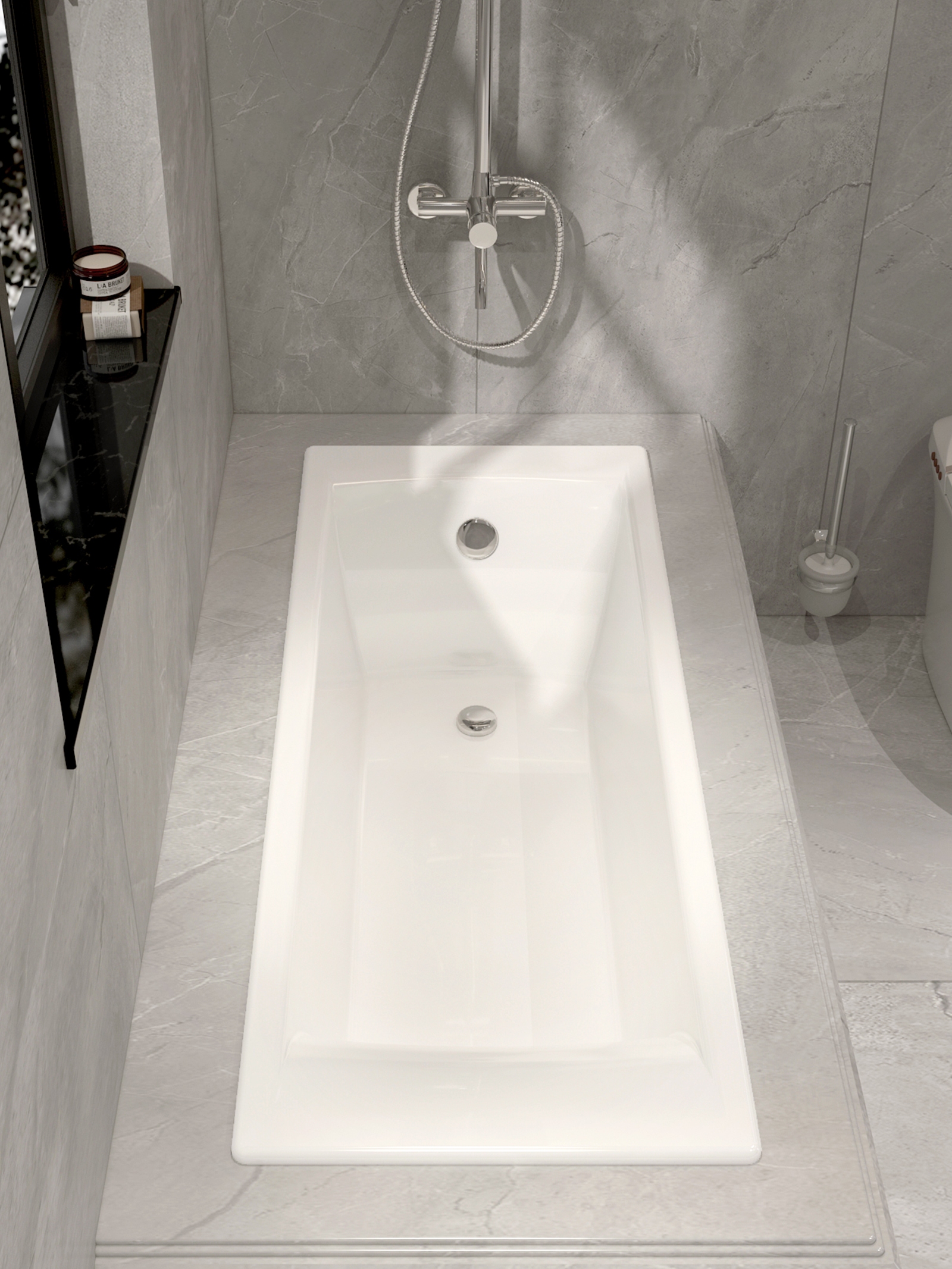 坐式单人卫生间方形搪瓷铸铁陶瓷嵌入式浴缸家用小户型成人贝格莱