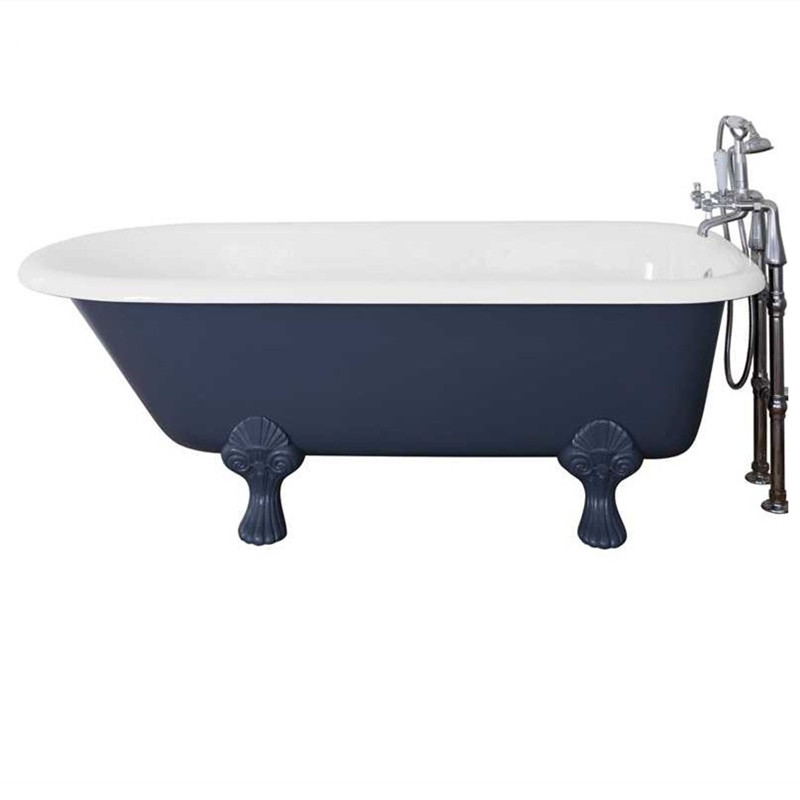简派卫浴独立铸铁贵妃浴缸1.2米1.4米1.5米1.7米带金属脚搪瓷浴盆