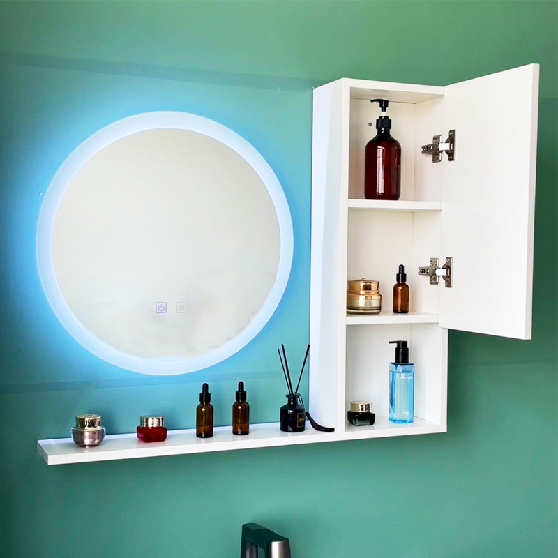 智家卫浴工厂安装现代简约小户型智能镜多层实木洗脸盆组合浴室柜