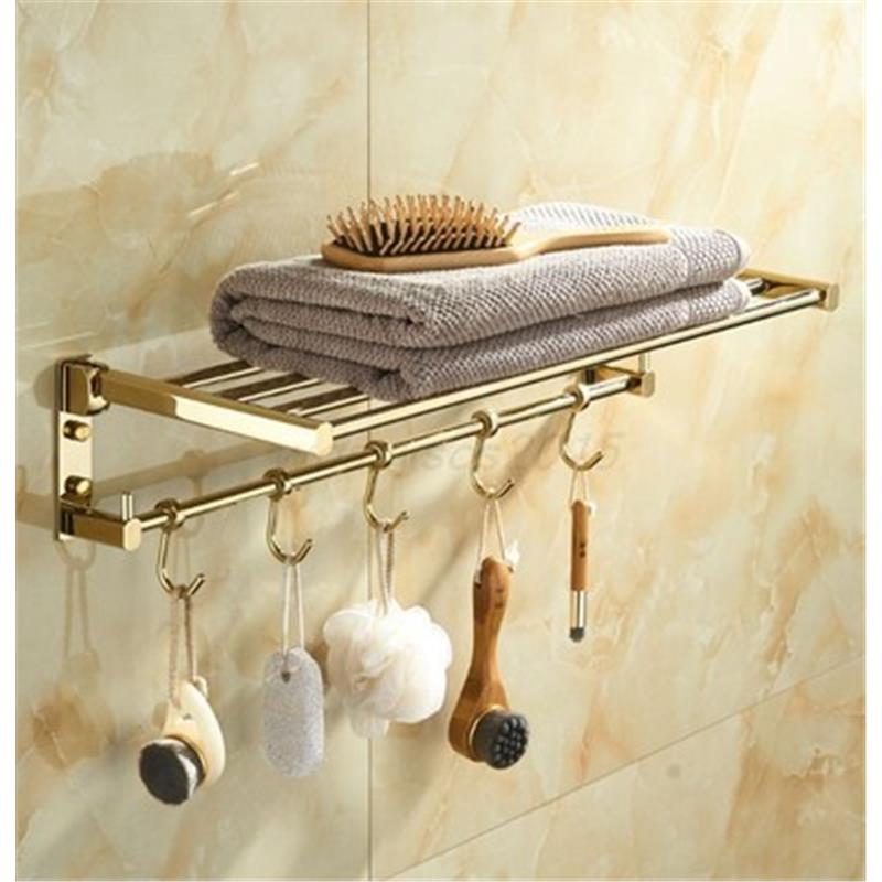 摩恩moen全铜金色五金挂件欧式毛巾架折叠浴巾架卫生间置物架套装