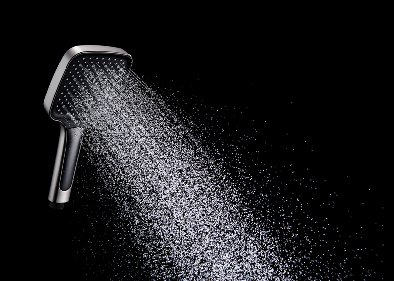 北欧增压液态硅胶手持喷头花洒套装家用沐浴洗澡白色黑色按压花洒