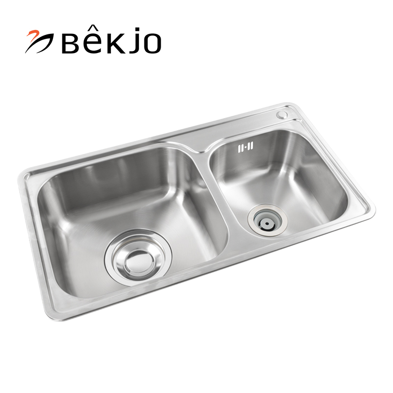 韩国白鸟水槽 304不锈钢水池 双槽套餐 洗菜盆 洗碗池 D81432