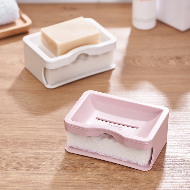 bdo家用卫浴置物双层清洁肥皂盒白灰创意个性沥水皂碟托单品包邮